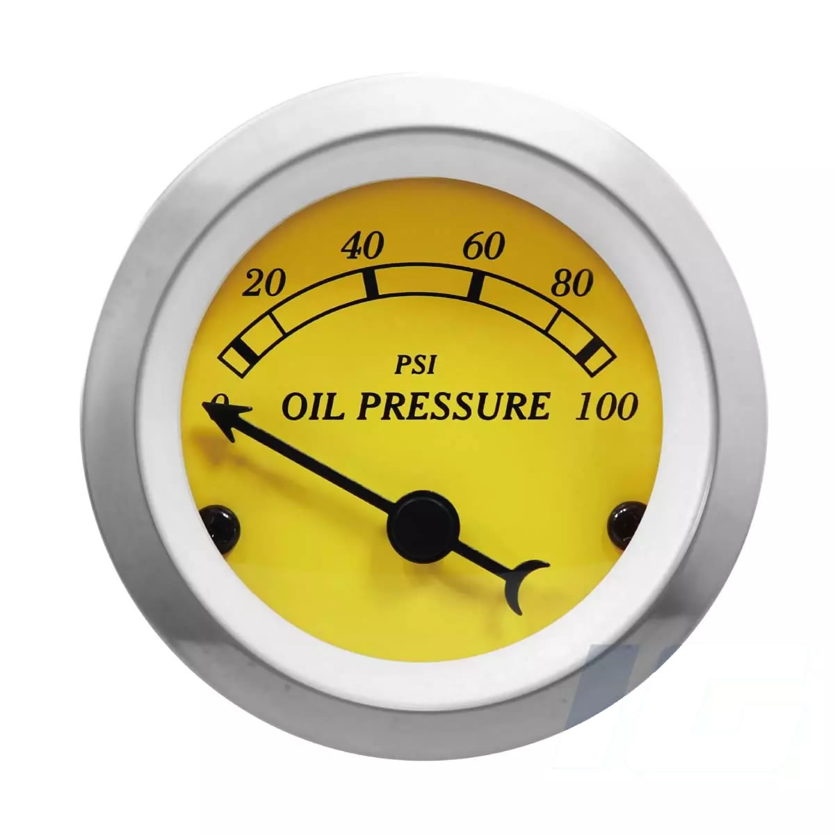 Yellow Face Black Needle - Oil Pressure Gauge With Sensor For Vintage Car